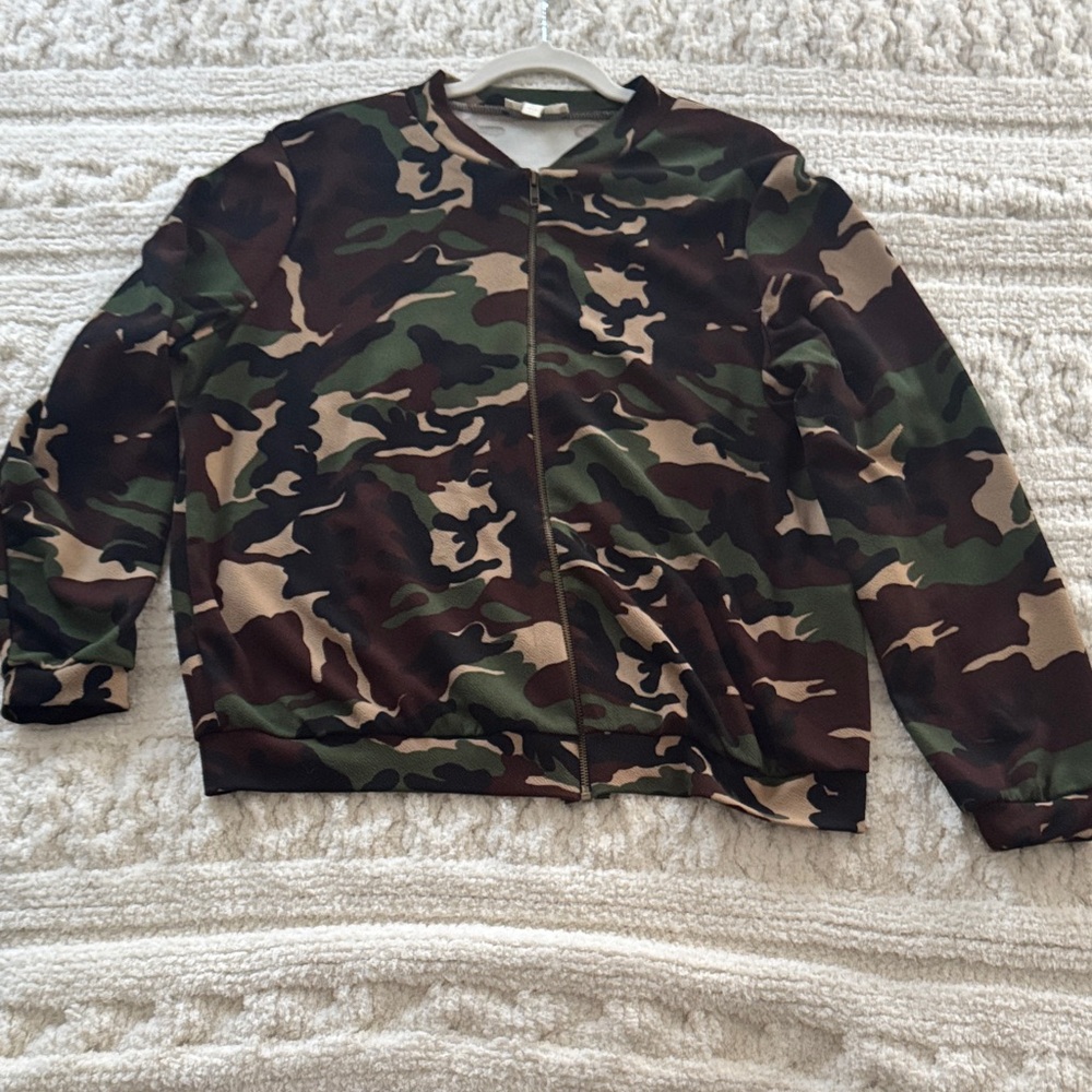 Loralette Camouflage Zip-Up Jacket 1X